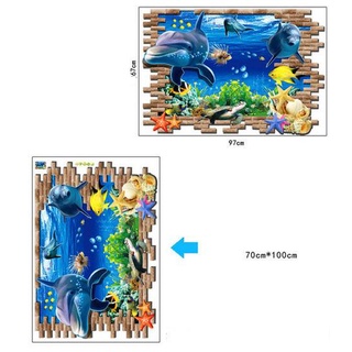 DECAL DÁN TƯỜNG CÁ HEO 3D