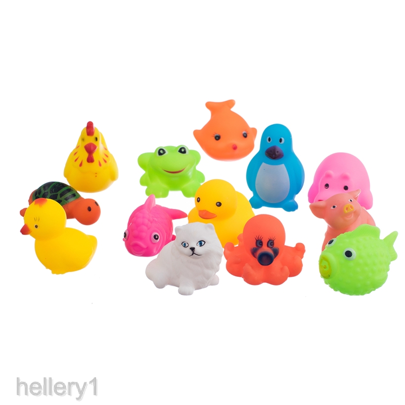 [Hellery1] Đồ Chơi Bóp Mềm Hình Động Vật Phát Ra Tiếng Kêu Cho Bé Chơi Khi Tắm (13 Món)