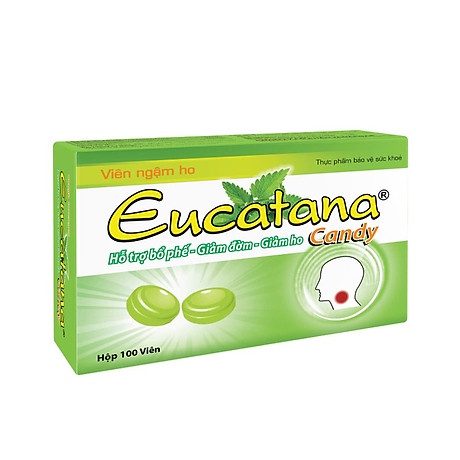 Kẹo ngậm ho - viên ngậm ho Eucatana nguồn gốc thảo dược, giảm ho, đau rát họng - ( hộp 100 viên)
