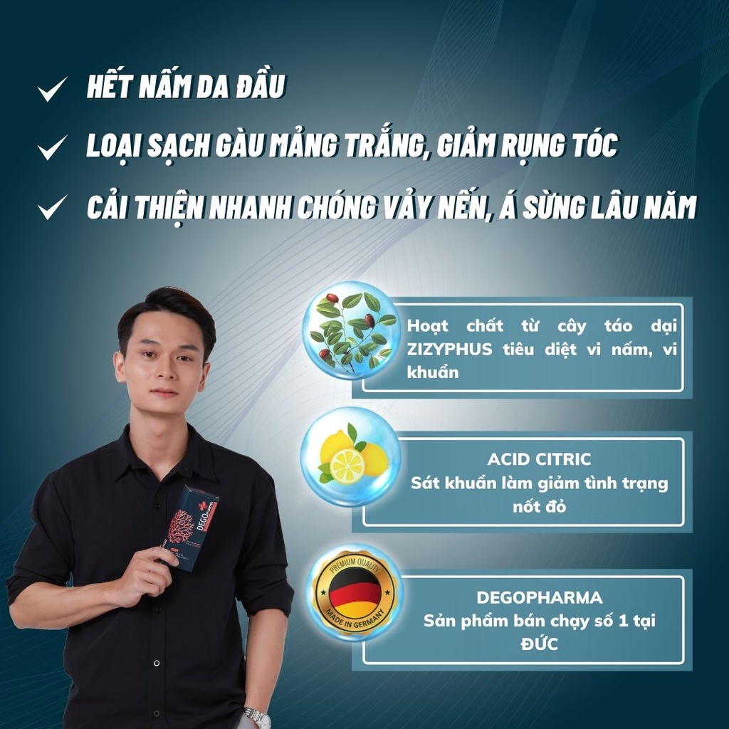 [CỰC HOT] Dầu gội đầu sạch gàu, nấm da đầu, phục hồi nang tóc và chống rụng tóc, dầu gội thảo dược an toàn DEGO PHARMA