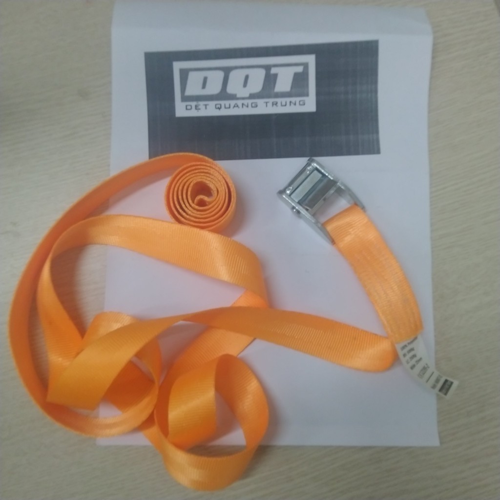 Dây Chằng Hàng, Tăng Đơ (Tie Down) Dài 6m Rộng 2.5cm Có Khoá Màu Cam