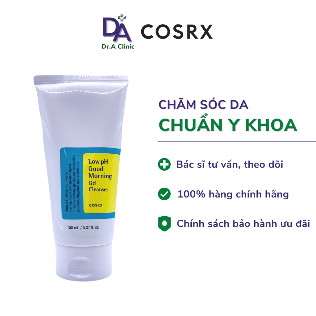 Sữa rửa mặt Cosrx Low PH Good Morning Gel Cleanser cho da dầu mụn hỗn hợp và da thường 150ml - Dr.A Clinic
