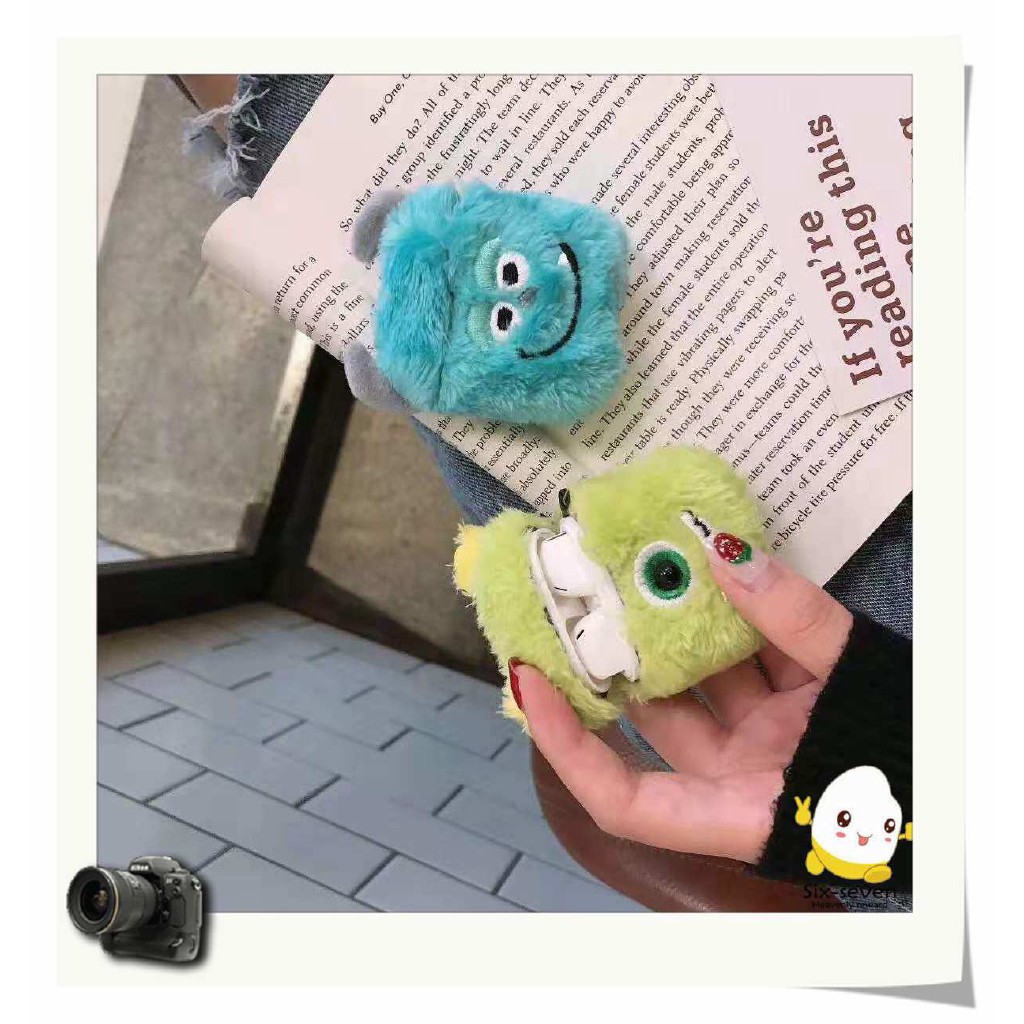 airpods case plush University monsters Mike Sulley cartoon apple Airpods 1/2 wireless bluetooth headset protective cover