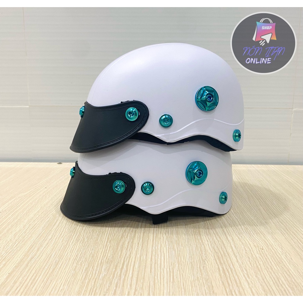 Nón Bảo Hiểm Trơn - Màu Sơn Nhám - Gắn full 8 Ốc + Gù TiTan Gr5 Siêu Ngầu