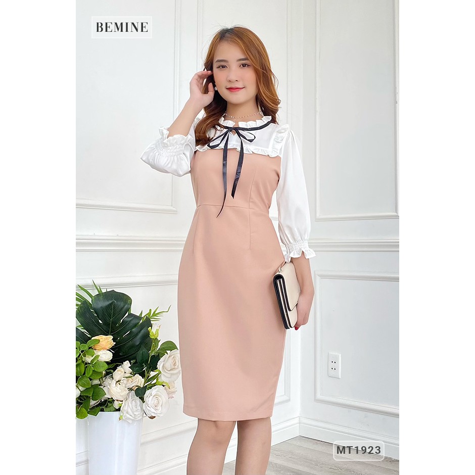 Đầm body phối trắng bèo ngực BEMINE MT1923DA | BigBuy360 - bigbuy360.vn