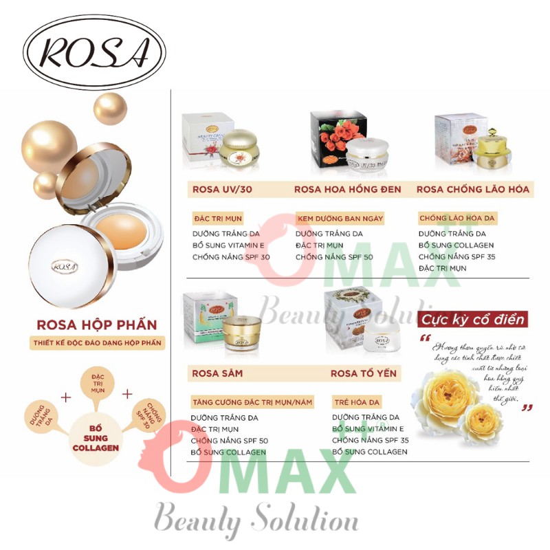 KEM ROSA HOA HỒNG ĐEN UV/30 - WHITENING BEAUTY CREAM 20G ( hàng chính hãng )