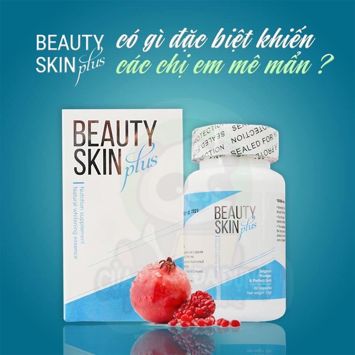 Viên uống trắng da chống nắng Beauty Skin Plus USA bổ sung Glutathione giúp đẹp da giảm nám mờ thâm sạm do nội tiết | Thế Giới Skin Care