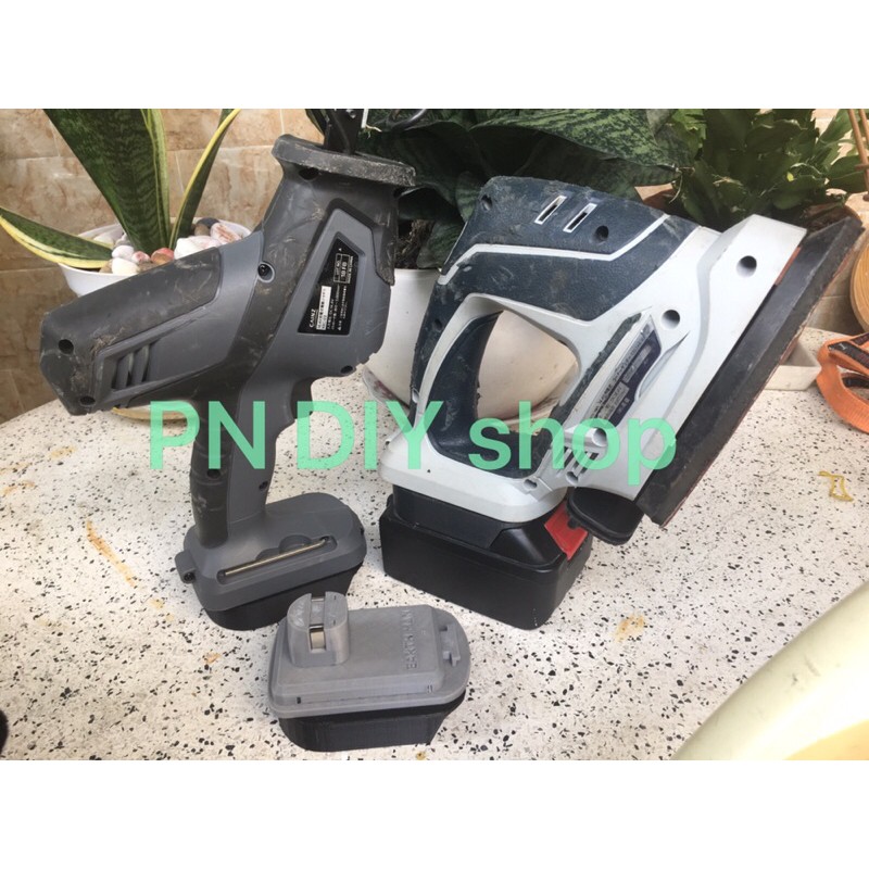 Bộ đế chuyển chân pin Earth Man, Cainz sang dùng pin Makita