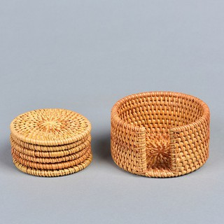 TẤM LÓT LY BẰNG MÂY TRE ĐAN D8 | A31 | TẶNG GIÁ ĐỠ KHI MUA 6C