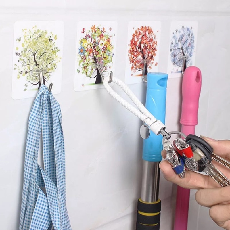 1 Móc Treo Đồ Dán Tường Trong Suốt Tiện Lợi