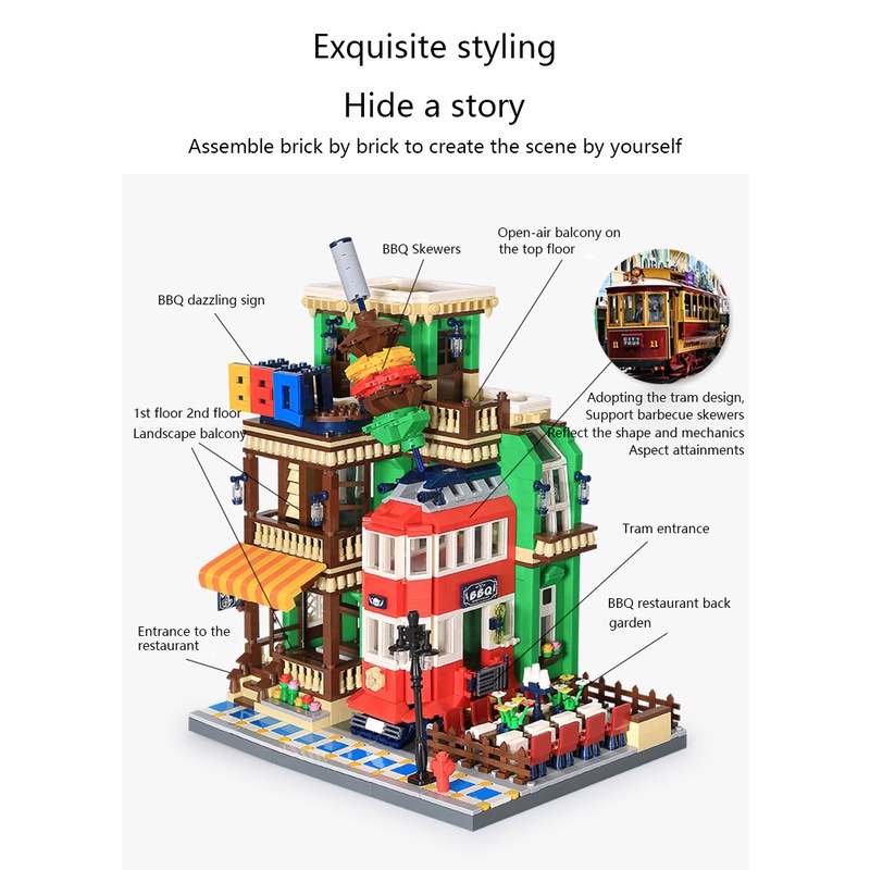 Bộ Đồ Chơi Xếp Hình Cửa Hàng Thị Trường 1922 Mảnh Cho Bé