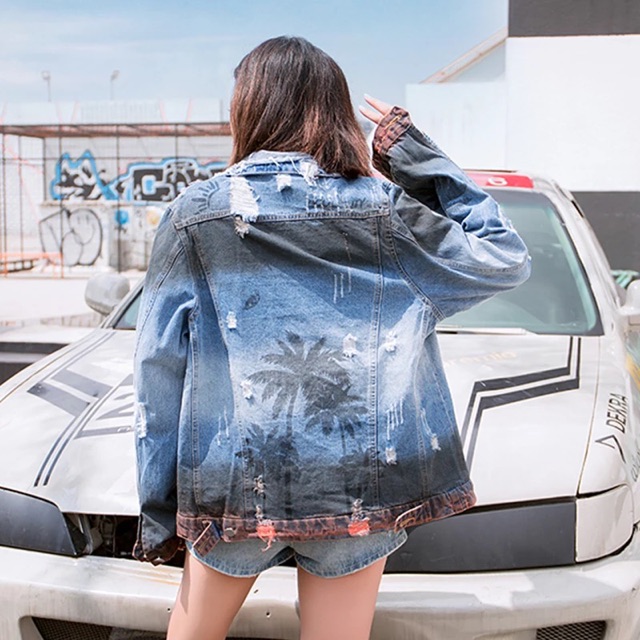 Áo khoác jeans denim nam nữ qccc