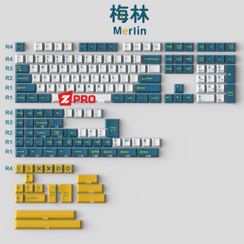 Keycap ABS double shot GMK Clone (CMK 173 Keys) Cho Bàn Phím Cơ - Aifei Keycap