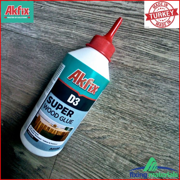 Keo dán gỗ siêu dính Akfix D3, chai 500g (Kháng nước cấp độ D3 theo chuẩn DIN EN 204, SX Thổ Nhĩ Kỳ)