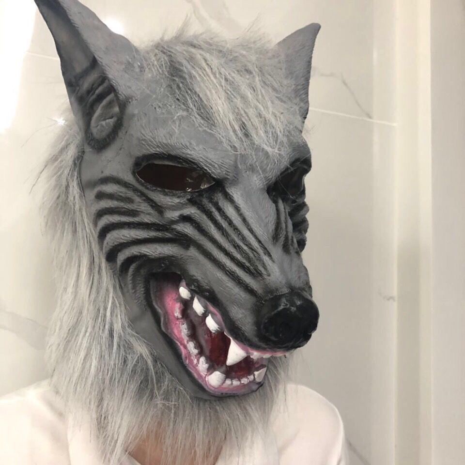 Mặt Nạ Đầu Sói Phong Cách Kinh Dị Trang Trí Halloween