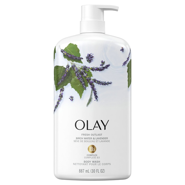 Sữa tắm Olay Body wash Purifying Birch Water &amp; Lavender 887ml