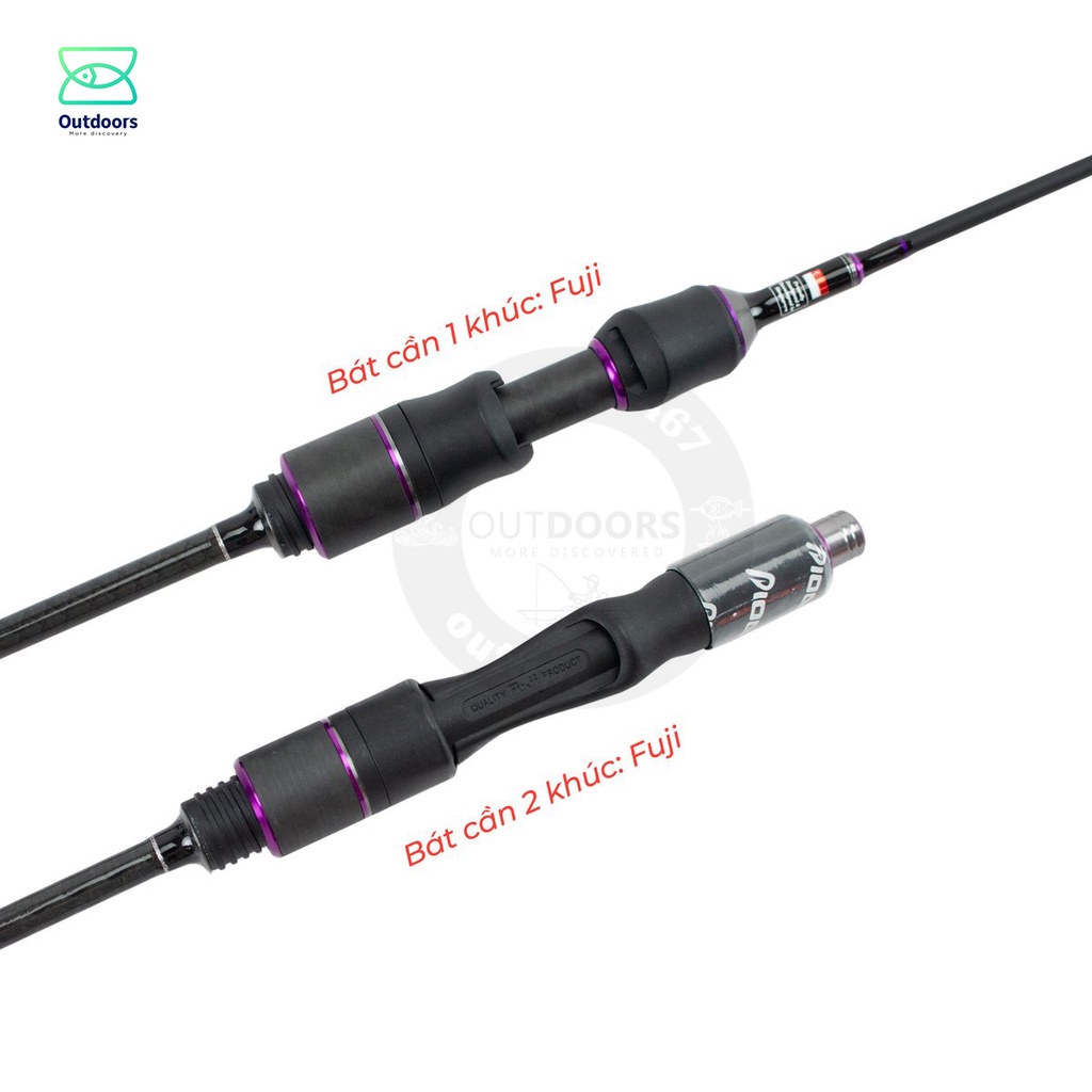 Combo Cần Pio BLACK WIDOW Carbon SP 1m5/1m65 (1 Khúc- Đọt đặc) + Máy Pio Sirius XD SR-500/800XD chính hãng