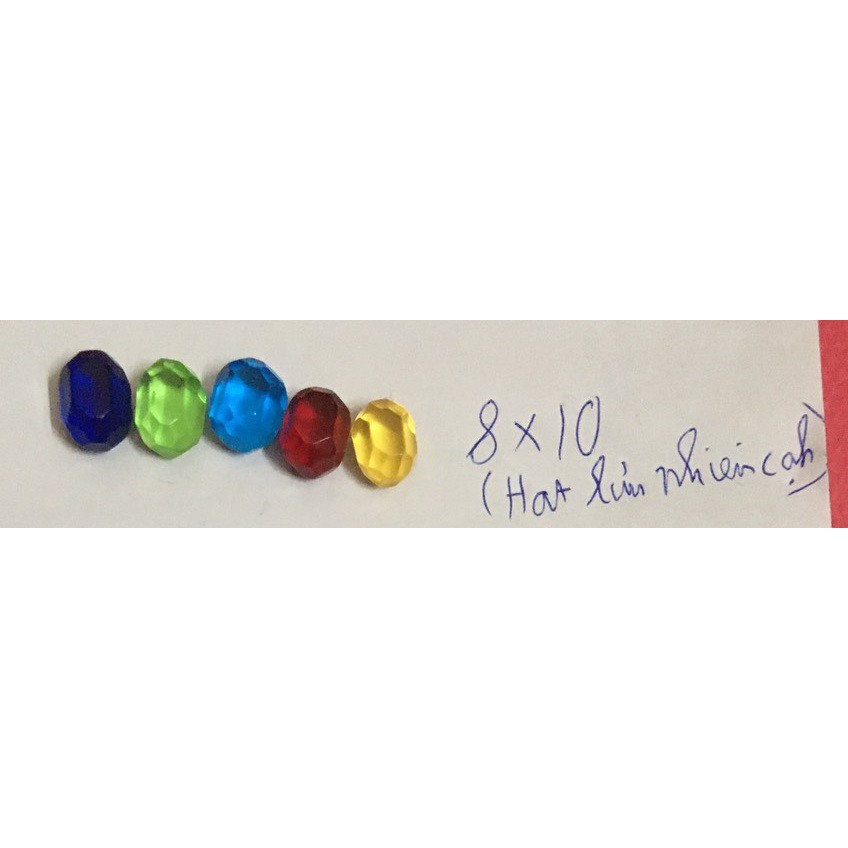 Bi thủy tinh hạt lựu dài 8x10mm hoặc 8x12mm