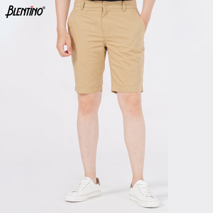 Quần Short Kaki Nam Blentino BSB01 - Vải Cotton Cao Cấp Trộn Sợi Co Giãn, Thấm Mồ Hôi Chống Nhăn
