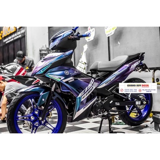 Tem trùm exciter 150 xanh tím, tem exciter 150, team trùm exciter 150, tem xe exciter 150, team trùm ex 150