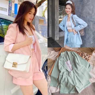Set áo croptop áo vest kèm quần short