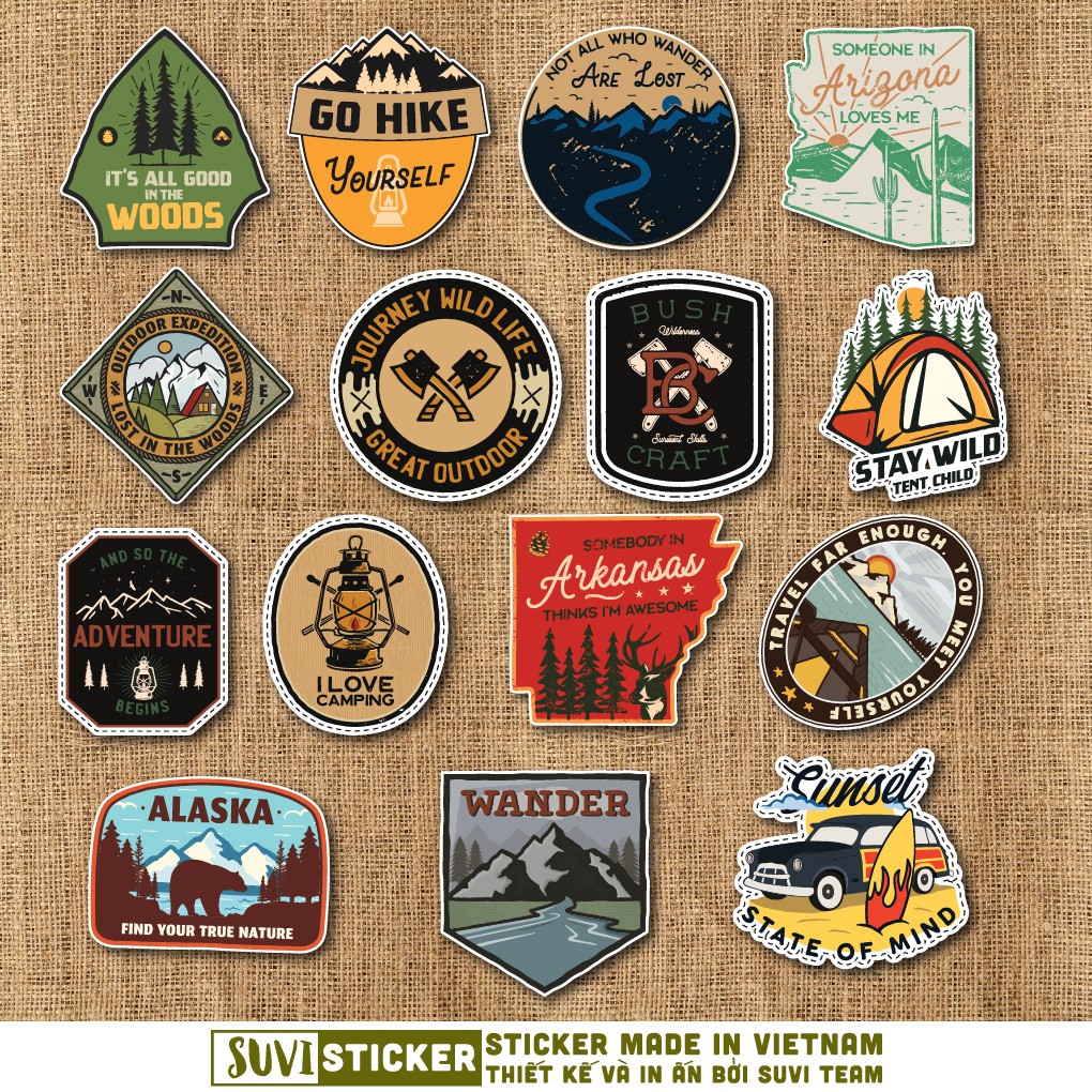 50 Sticker Vintage Travel Label chống nước sticker dán laptop, điện thoại, đàn guitar, mũ bảo hiểm, vali. MSP: SV188