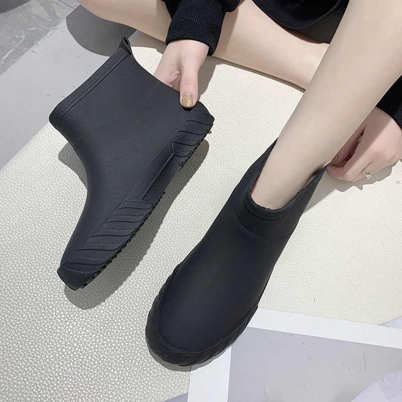 Người nổi tiếng trên Internet mới năm 2021> Giày đi mưa thời trang thu đông Nhật Bản, ủng ngắn cho nữ, nước, thấp cổ,