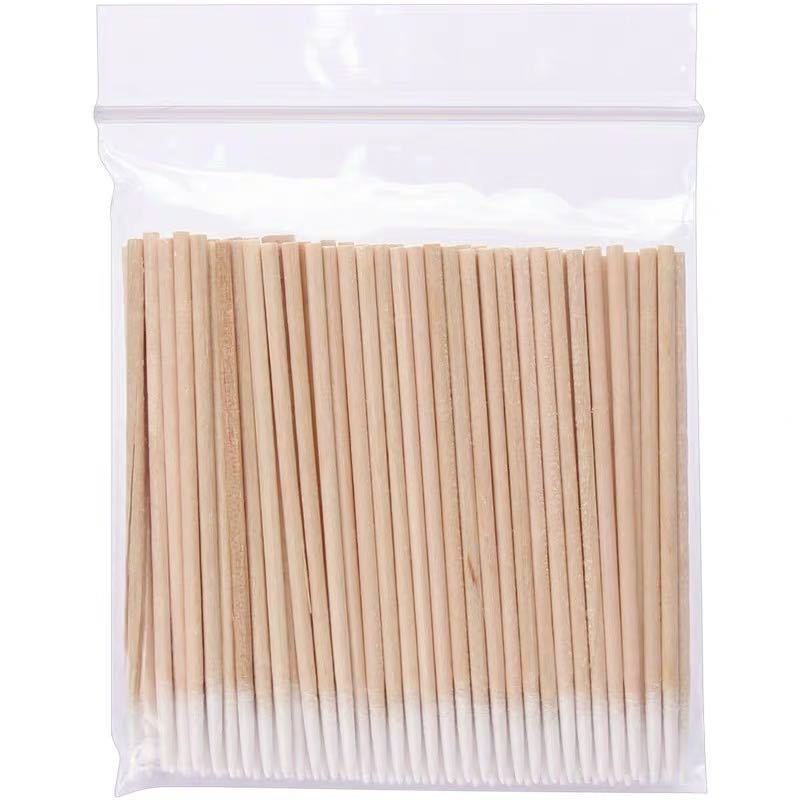 Set 100 Tăm Bông Cotton Dùng Một Lần Thiết Kế Hai Đầu Tiện Lợi Dễ Dùng