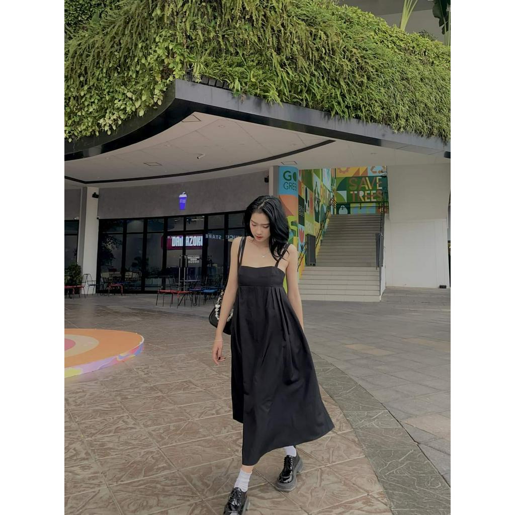 Váy 2 dây dáng dài Mosei Dress đầm hai dây đi biển local brand form suông che dáng thiết kế túi 2 bên có bigsize