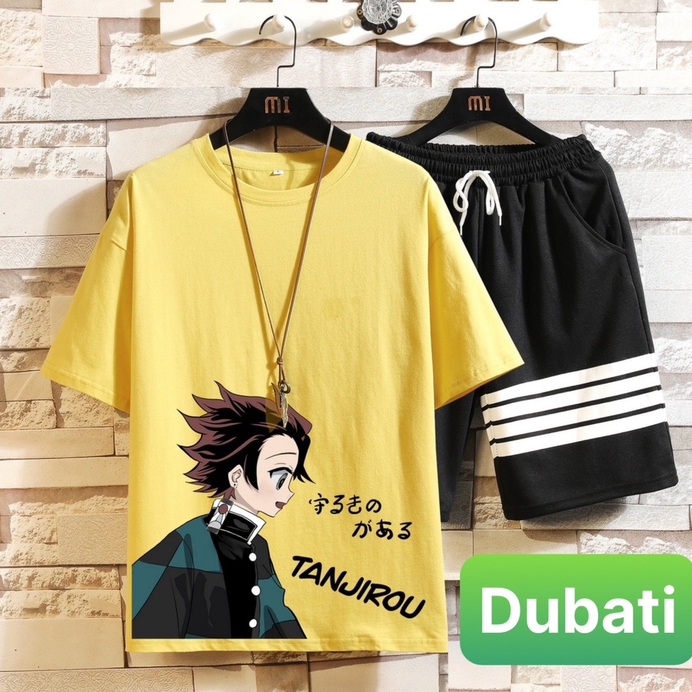 Bộ Thể Thao Nam Tanjirou, Set Đồ Bộ Nam Chất Thun Co Giãn, Năng Động Mùa Hè, Hot Trend 2022- Dubati Fashion