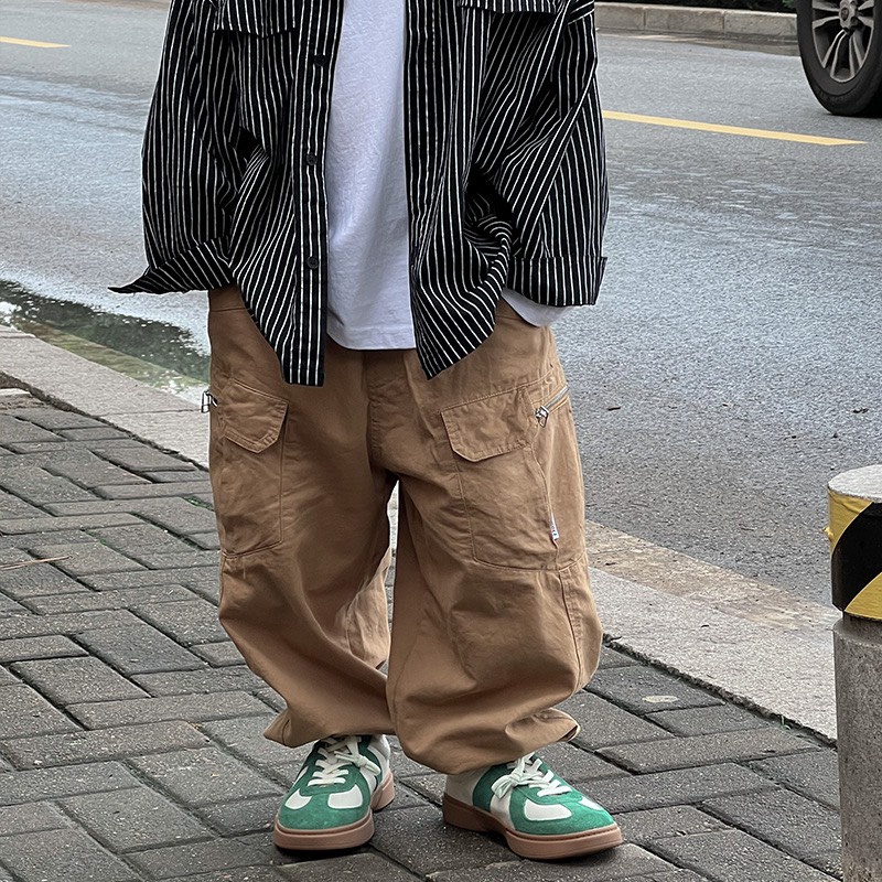 Quần Jogger kaki túi hộp ống rộng phong cách cho bé Q852 [FORM TO HƠN 0.5 SIZE]