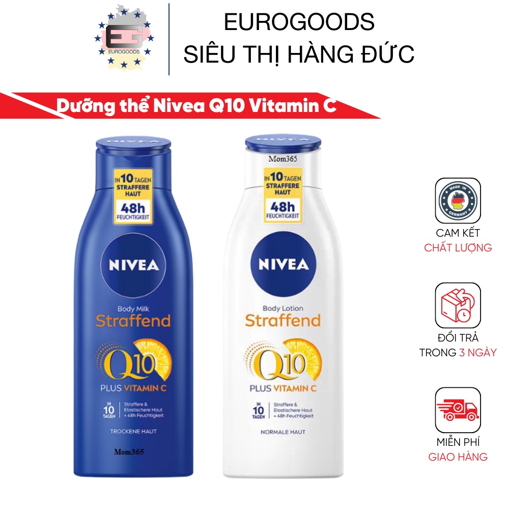 Sữa dưỡng thể Nivea Đức ⚡ CAM KẾT CHUẨN AUTH ⚡ Dưỡng thể Nivea Q10 Vitamin C 400ML – Hàng Nội địa Đức - Mẫu mới