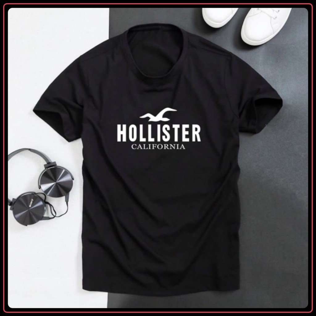 Áo thun nam GẤU 194 Hollister cổ tròn tay ngắn vải coton co dãn, dày dặn, form regular fit