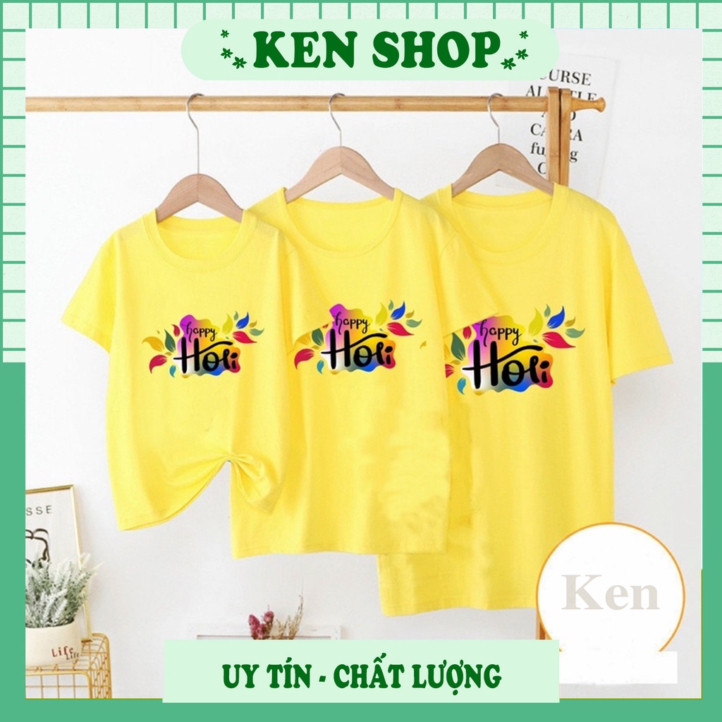 Áo thun HoLi cao cấp Gia Đình Dễ Thương Cho Cặp Đôi cổ tròn tay áo ngắn tay
