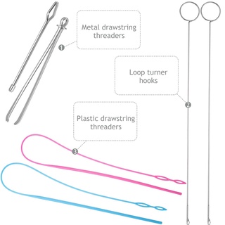 6Pieces Sewing Loop Kit,Loop Turner Hook Flexible Drawstring Threader