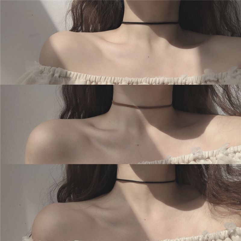 vòng cổ Choker da lộn đơn giản dễ thương tôn cổ cao mã H1Z