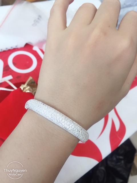 Vòng tay 5 hàng hoa đá bạc chuẩn nhiều mẫu đẹp phủ vàng trắng