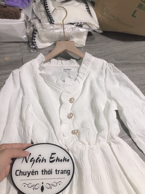 Váy khuy 3 cúc cổ bèo dáng xoè hàng quảng châu loại 1 -2Lớp /Có sẵn | BigBuy360 - bigbuy360.vn