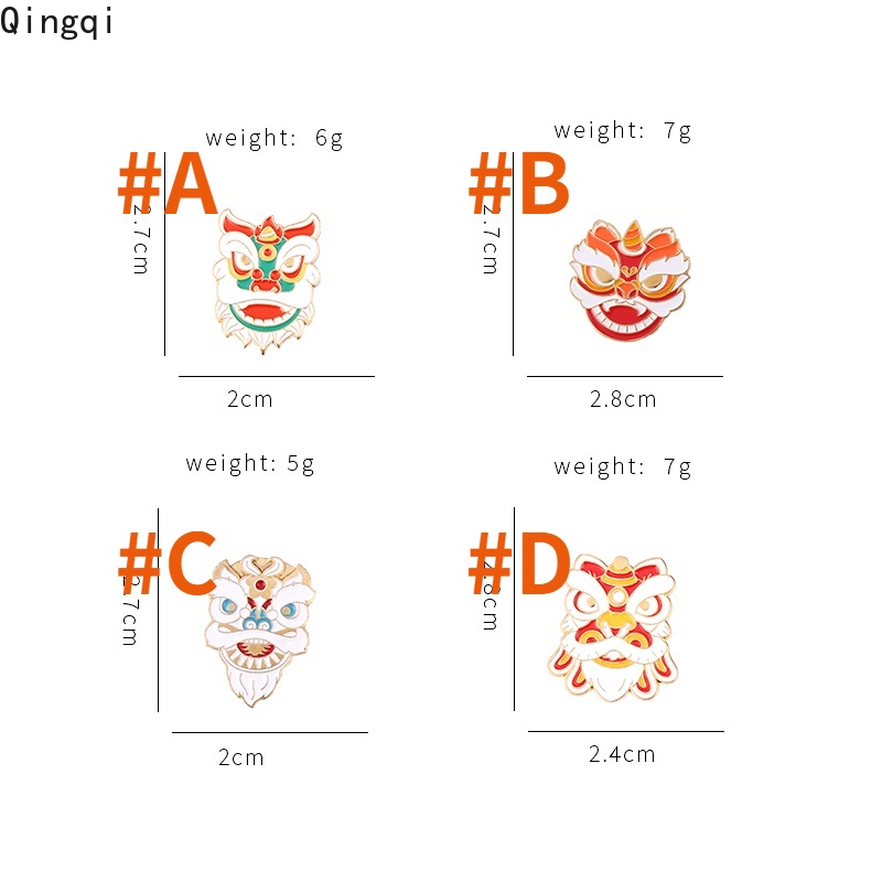 Ghim cài áo Miss Zoe trang trí hình sư tử hoạt hình kiểu truyền thống Trung Hoa