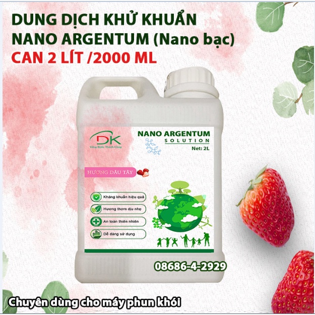 Dung dịch Nano bạc khử khuẩn khử mùi ô tô phòng ở chuyên dụng cho máy xông phun khói chính hãng ARGENTUM - Can 2LL