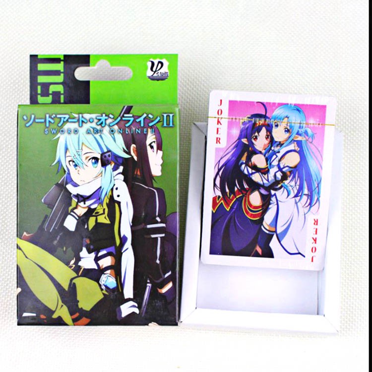Bộ bài Tây anime Sword Art Online Đao kiếm thần vực 54 lá in hình anime manga dễ thương