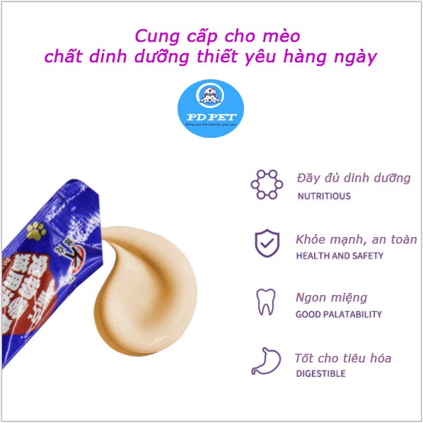 Xả kho, Đồ ăn vặt súp thưởng, gói thưởng cho mèo thú cưng dinh dưỡng ống 15g