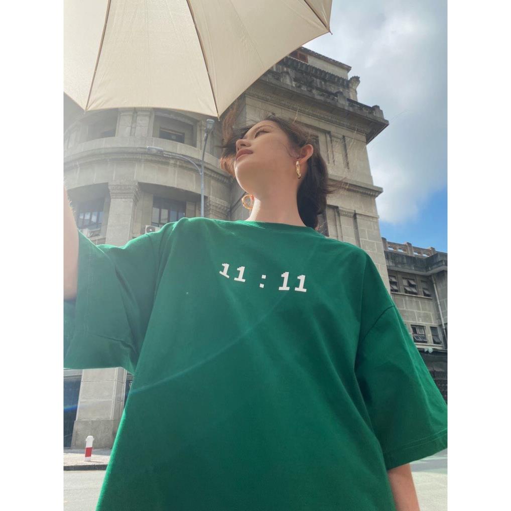 Áo phông oversize 11:11 hè tay lỡ basic dáng thụng Hàn QUốc trẻ trung năng động