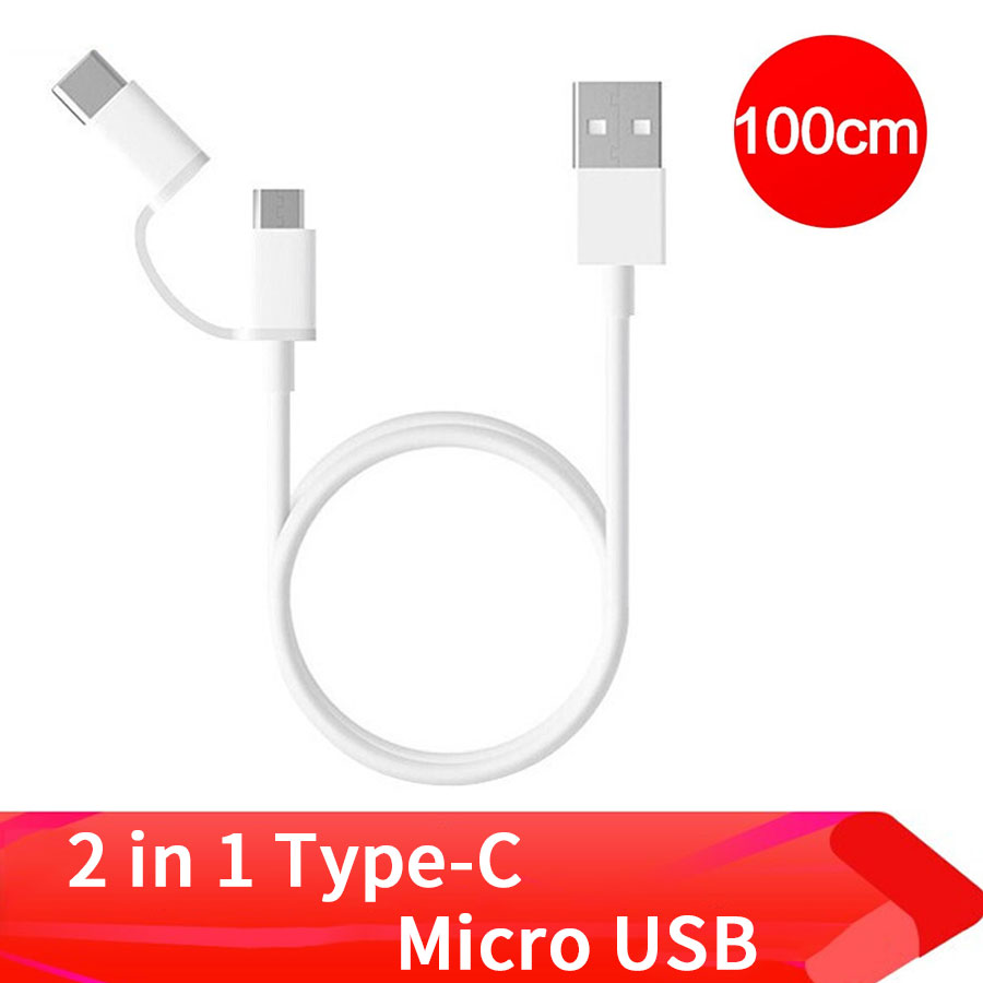 Dây cáp sạc dữ liệu USB Type-C 2 trong 1 tốc độ nhanh cho Xiaomi Mi Redmi Xiaomi Mi Poco X3 F2 F1 10T 9T Pro 10