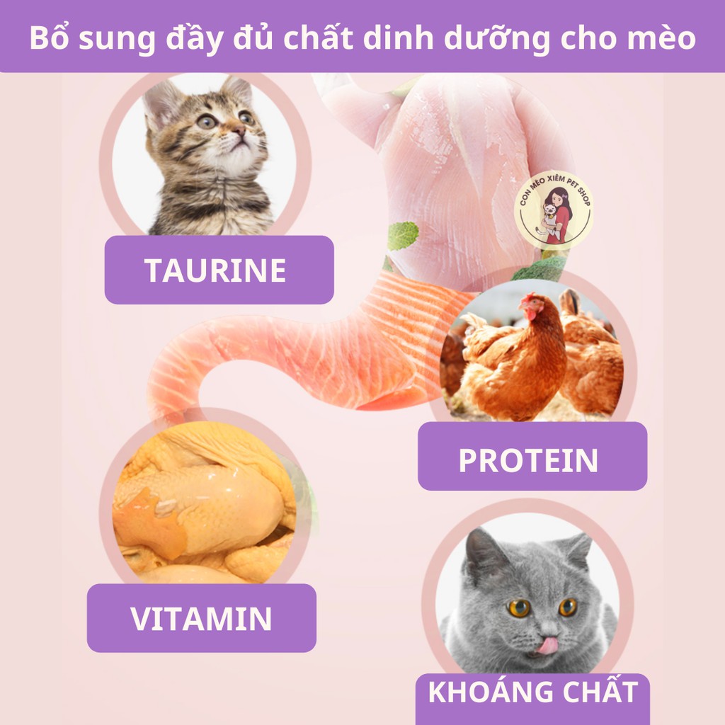 Súp thưởng cho mèo Happy100 14g, thức ăn tăng cân mập mèo lớn mèo con nhỏ Con Mèo Xiêm