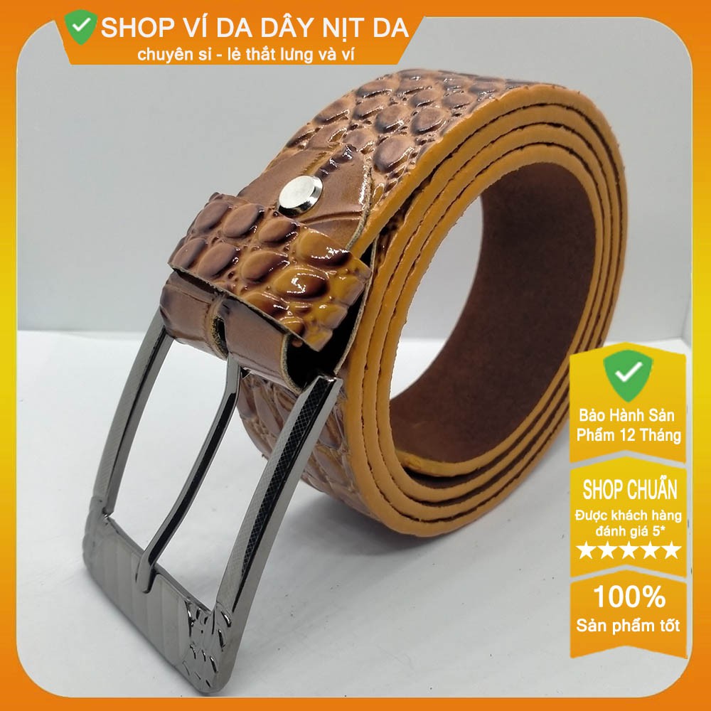 🎁FREESHIP🎁 Thắt lưng da pu vân cá sấu tròn- thắt lưng nam cao cấp