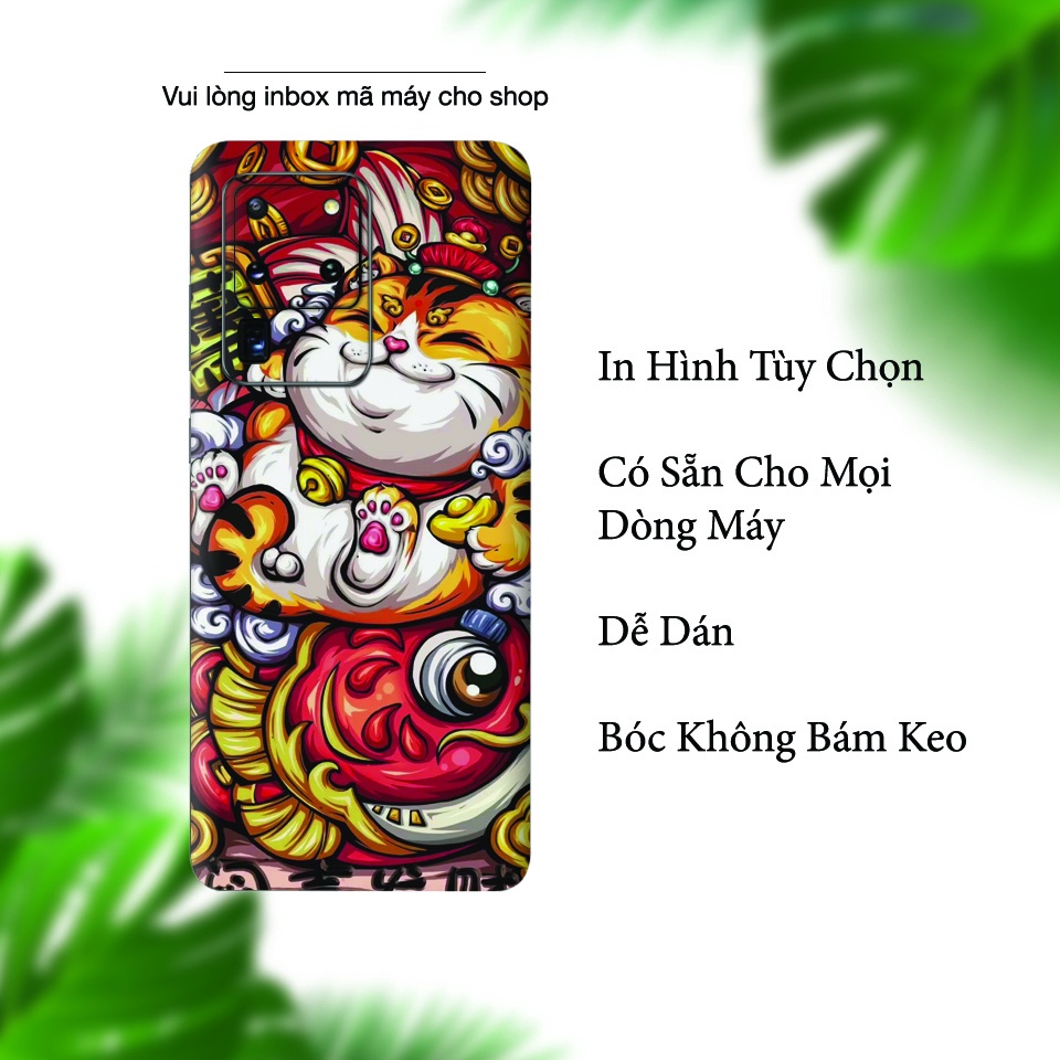 Miếng Dán Skin Điện Thoại In Hình Mèo Thần Tài 3 Cho Iphone 7/ 8/ X/ XS/ 11/ 11 Pro Max/ 12/ 12 Pro Max/ 13/ 13 pro max