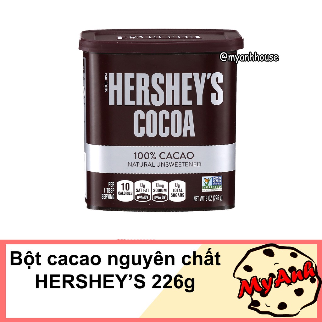 BỘT CACAO NGUYÊN CHẤT HERSHEY'S  KHÔNG ĐƯỜNG 226G DATE T2/2023