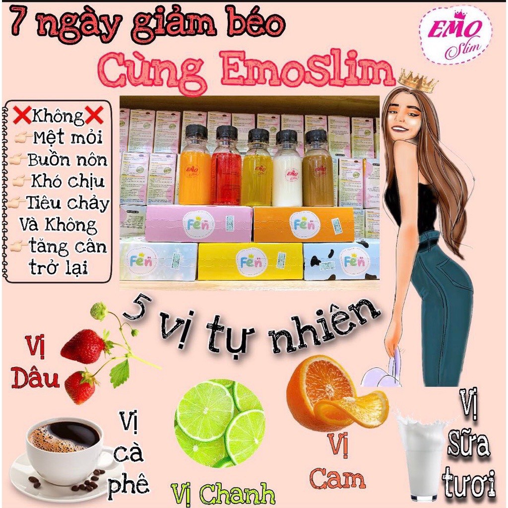 HỘP MIX NHIỀU VỊ EMOSLIM GIẢM CÂN - GỒM ĐỦ 6 VỊ