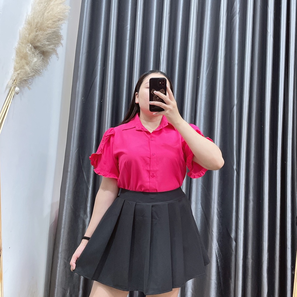 Áo Sơ Mi Kiểu Bigsize Tay Búp Dễ Thương, Sơ Mi Công Sở Lên Phom Cực Xinh MÃ SM BÚP